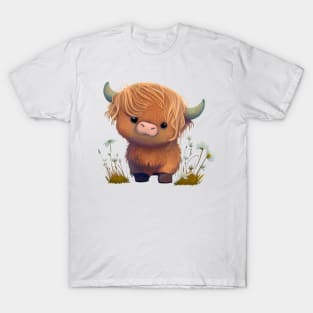 Highland Cow Cute Brown Fluffy T-Shirt